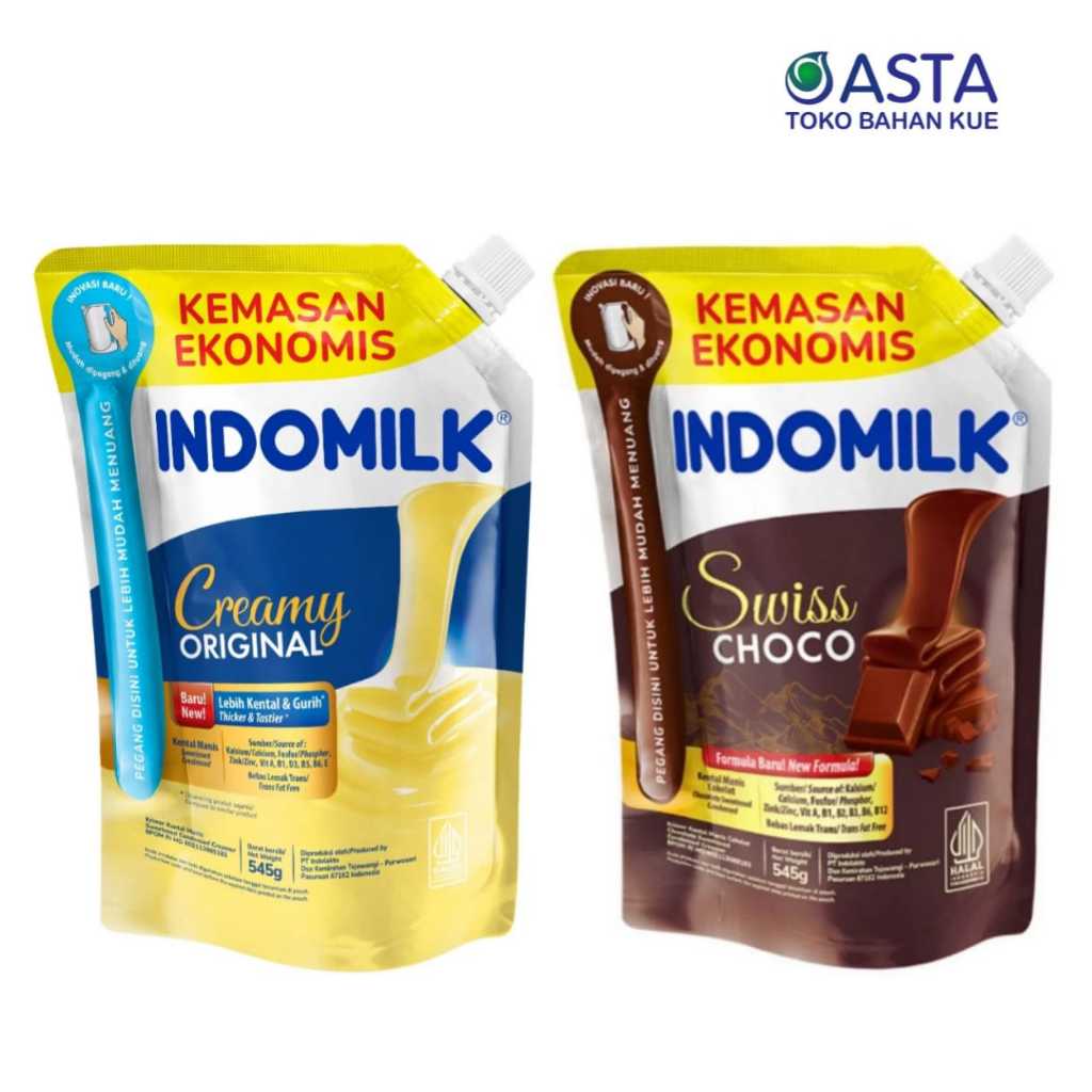

Indomilk Kental Manis Pouch Putih & Coklat 545 Gr