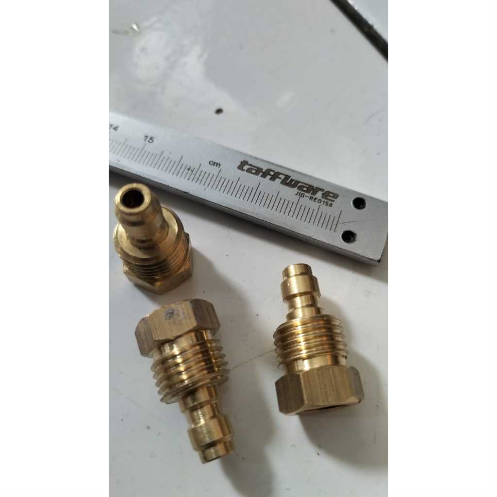 KUPLER JANTAN MINI DRAT DALAM KUNINGAN - KUPLER JANTAN MINI - KUPLER DRAT DALAM