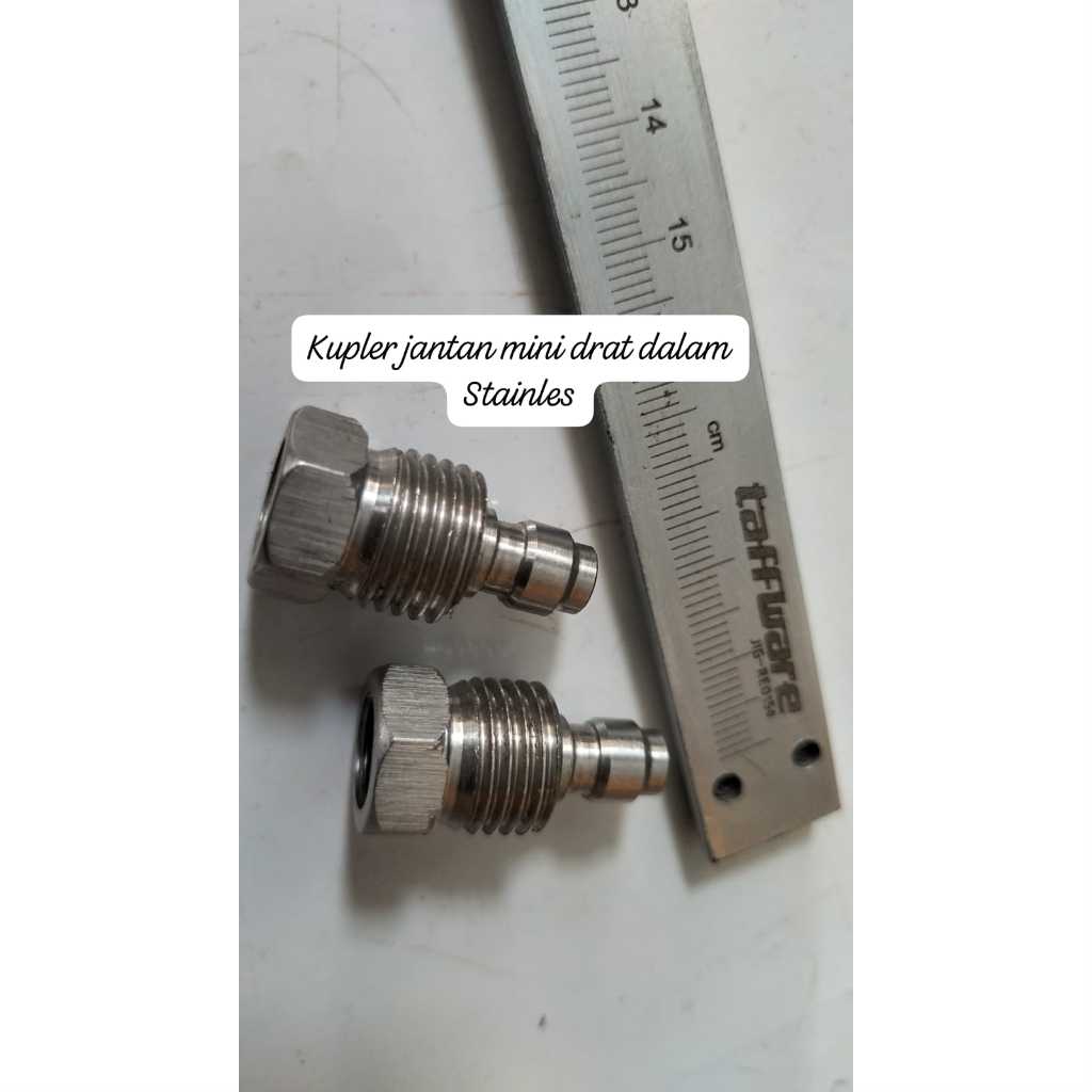 KUPLER JANTAN MINI DRAT DALAM STAINLES - KUPLER JANTAN MINI