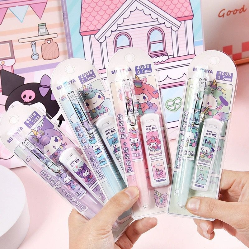 

TAO Pensil Mekanik Cetek Set 0,5mm termasuk refill isi pensil motif Sanrio Unicorn