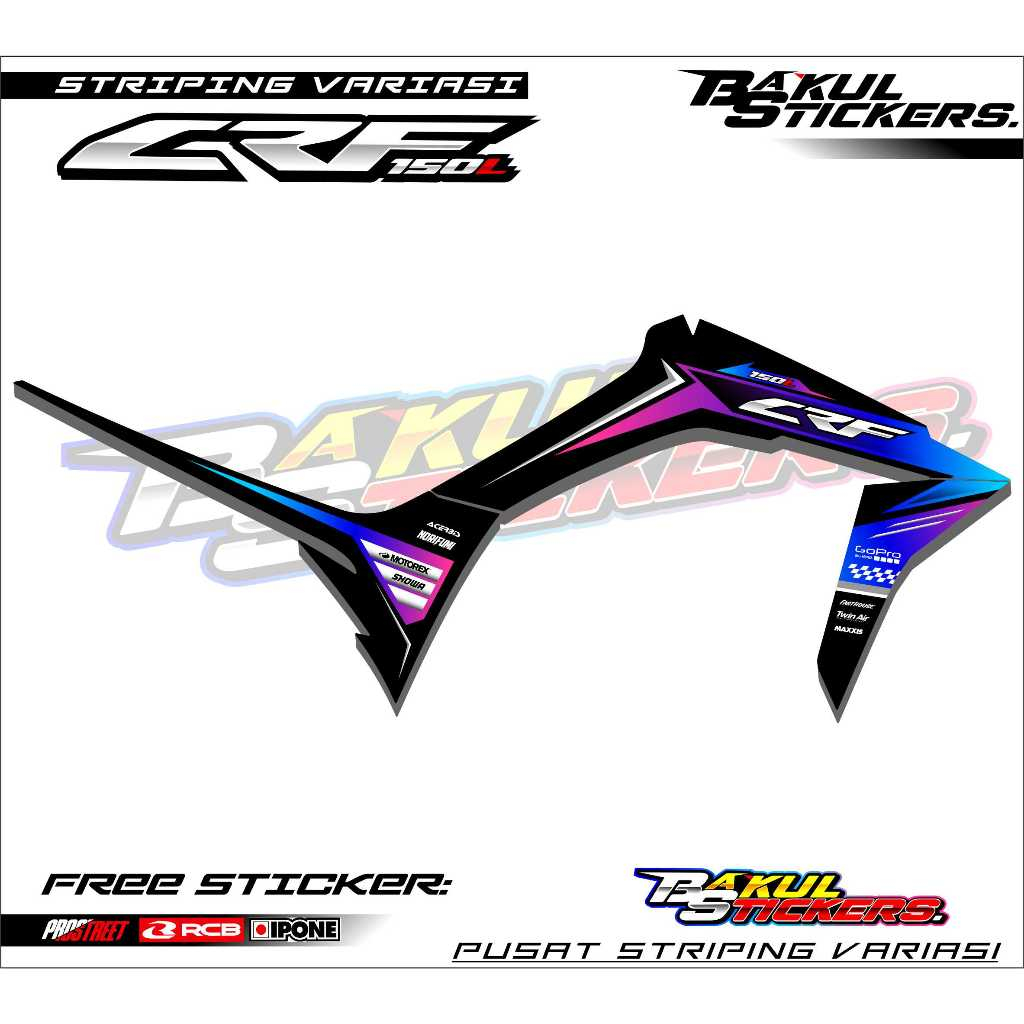 STRIPING VARIASI HONDA CRF 150 L / STIKER LIST MOTOR HONDA CRF 150L