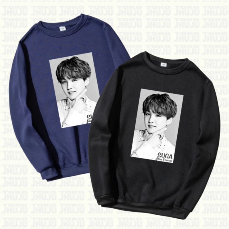 Sweater Sablon Bangtan Suga Min Yoongi Foto BW