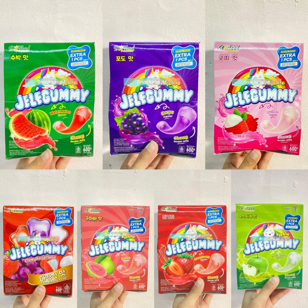 

KIOKIO JELEGUMMY WATERMELON / GRAPE / STRAWBERRY / GREEN APPLE / LYCHEE / ASSORTED / GUAVA - CHEWY KONJAC JELLY