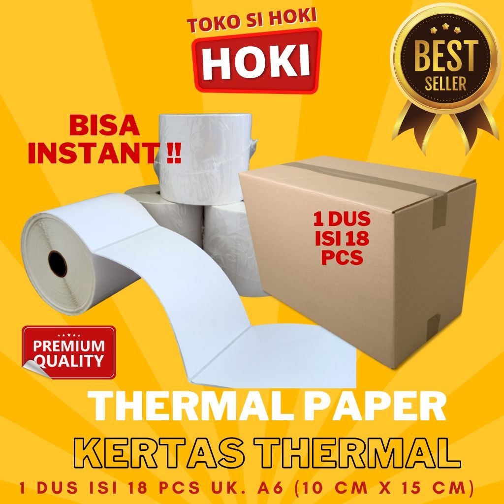 

Kertas Label Thermal 100x150 mm 1 Dus 18 Roll / Label Thermal Barcode Roll A6
