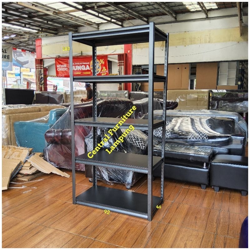 Rak Buku/Rak Serbaguna/Rak Siku Ambalan Besi