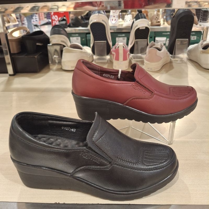 Rohde new arrival sepatu wedges hak 7cm wanita upper 100% kulit sapi asli ringan empuk & ori size 36