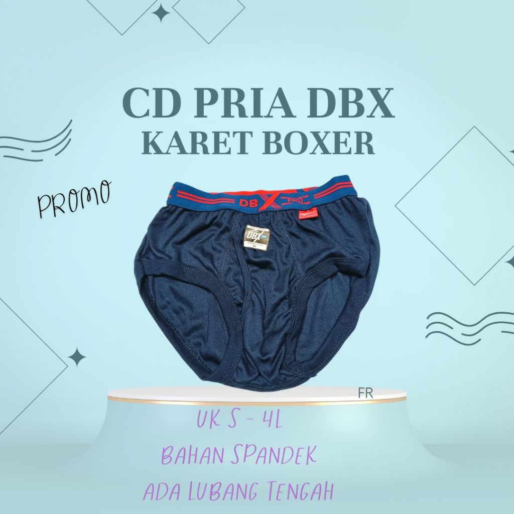 [PILIH WARNA] CD Cowo DBX Pro Karet Boxer Celana Dalam Pria Double Man Pro S M L XL 3L 4L  {Fauziah 
