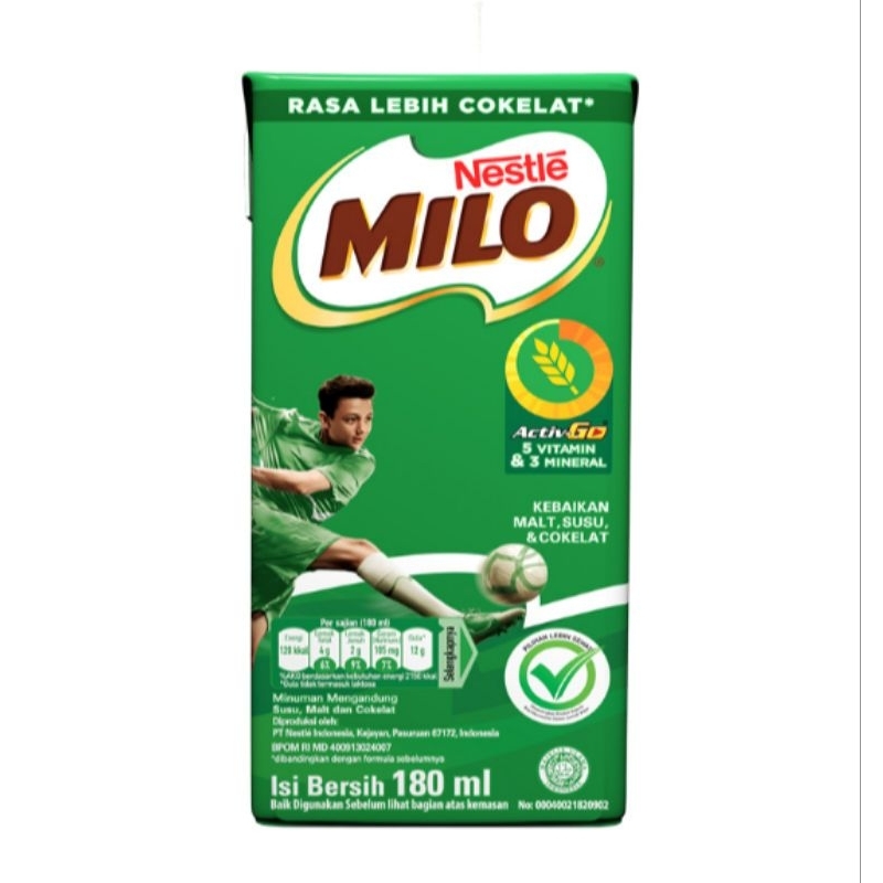 

MILO Activ-Go Cokelat UHT 180 ml susu