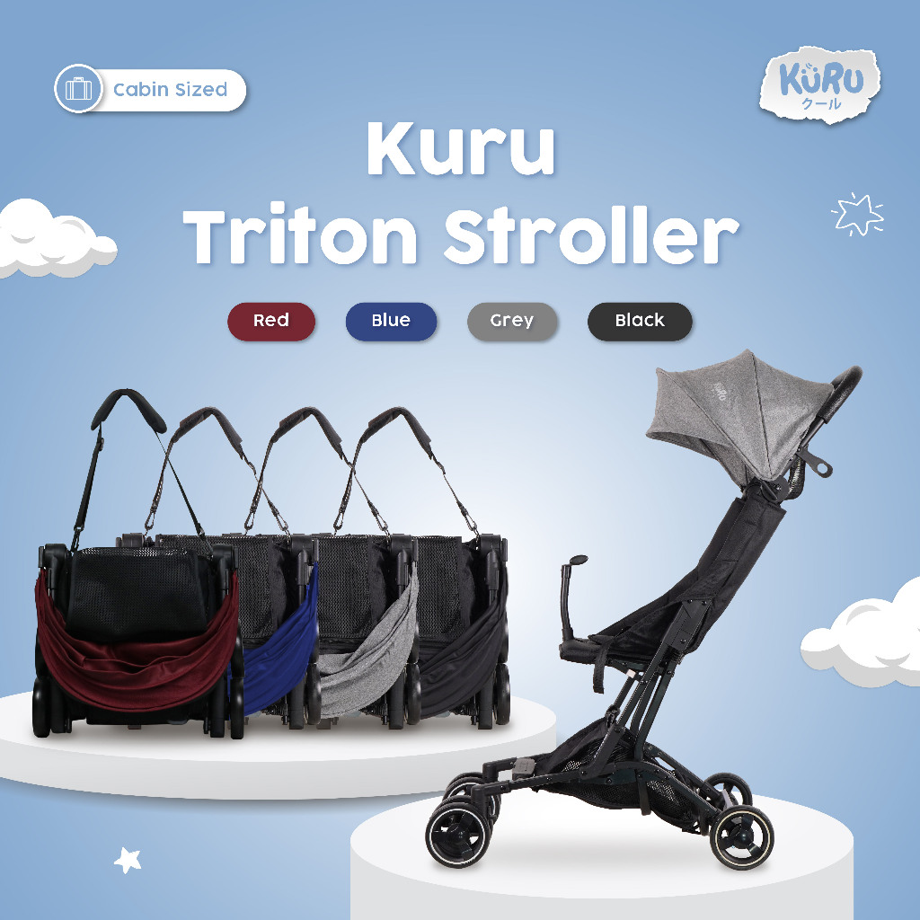 KURU Triton Compact Size Stroller | Kereta Dorong Bayi Cabin Size kuru baby