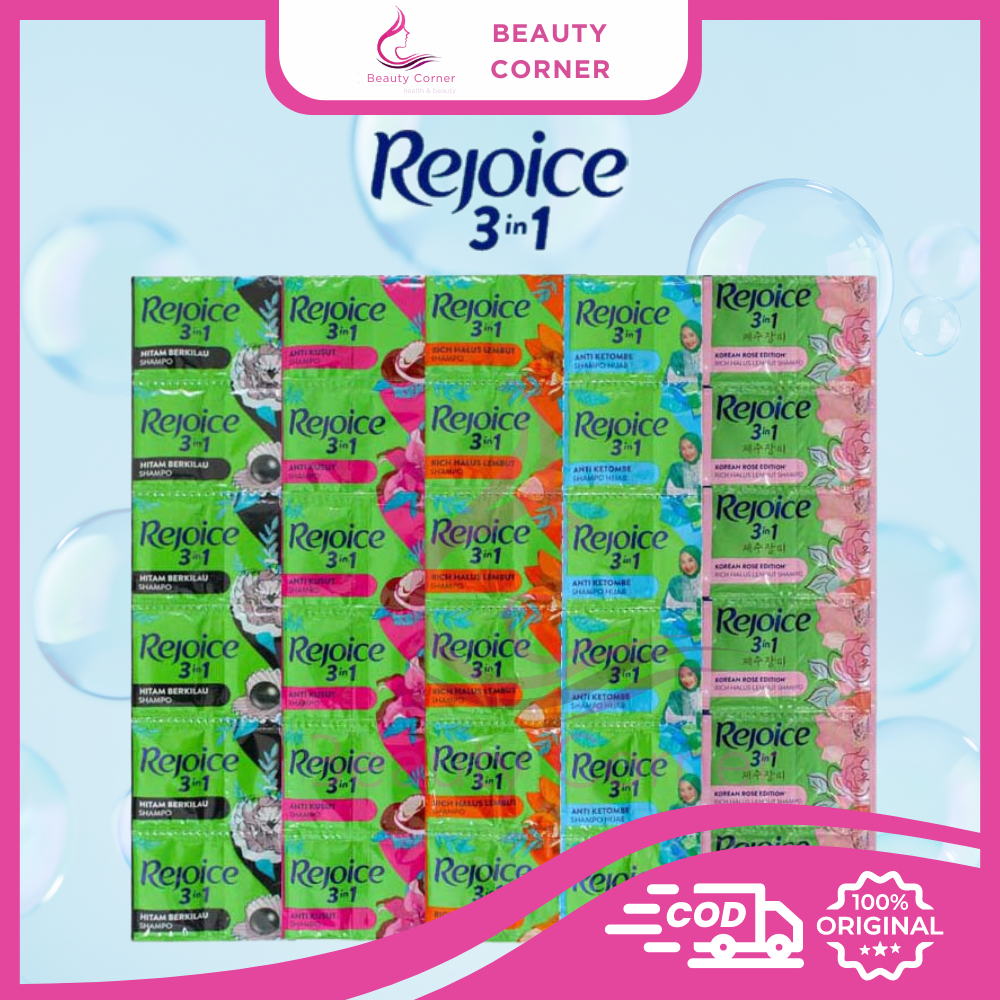 [Renceng Isi 12 Sachet] Rejoice 3 In 1 Shampo