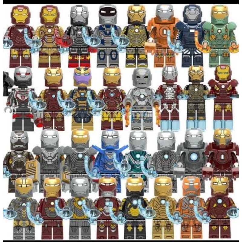 brick figure ironman. tonny stark hall of armor mk