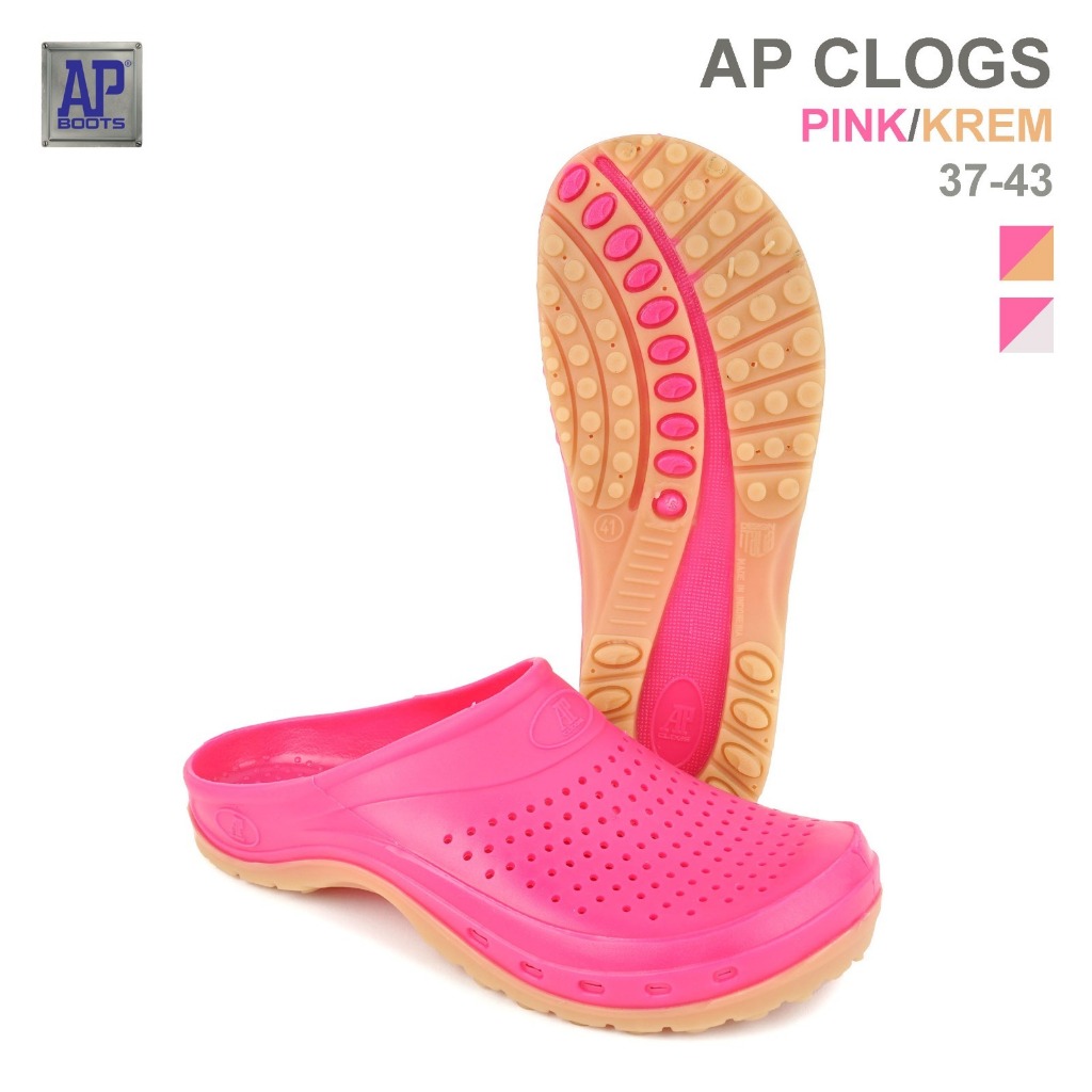 AP CLOGS PINK - SANDAL SLOP CLOGS WANITA FASHION KARET