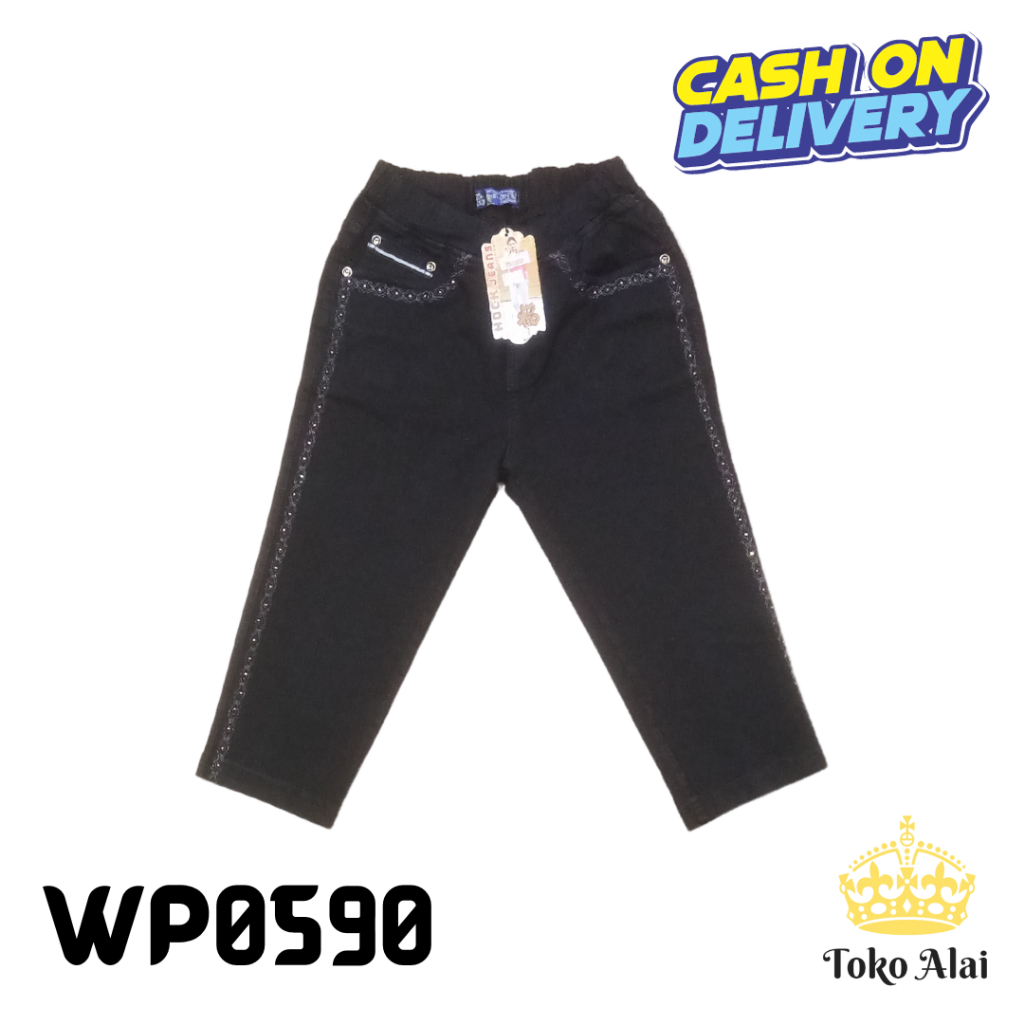 CELANA PONGGOL HOCK  CELANA PANJANG WANITA JEANS DENIM 32365 WP0590