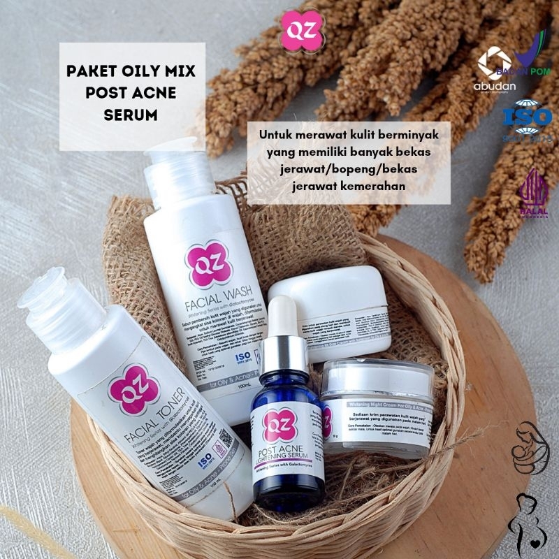 QZ WHITENING SERIES FO OILY TO ACNE PRONES SKIN ( MIX POST ACNE SERUM ) | Skincare Kulit Berminyak D