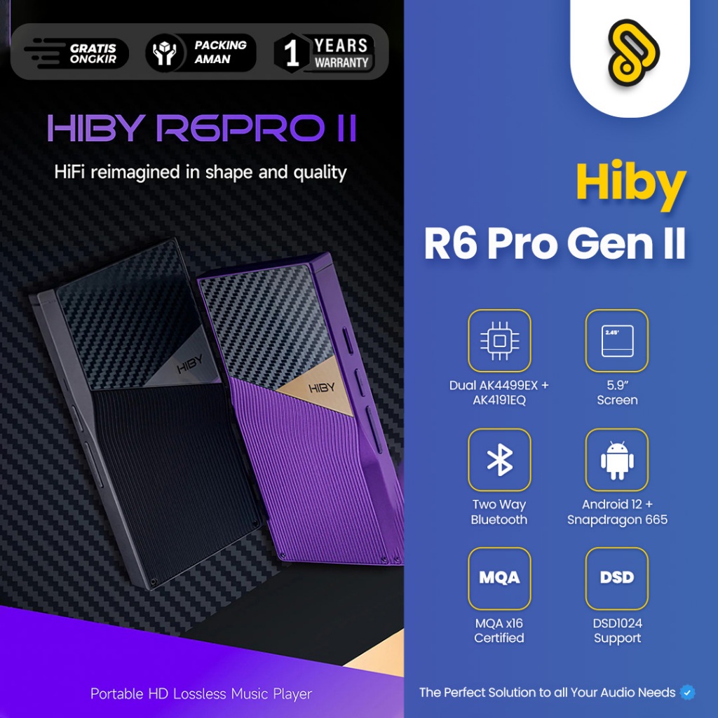 HiBy R6 Pro II / Gen 2 Hi-Res Lossless Android Digital Audio Player