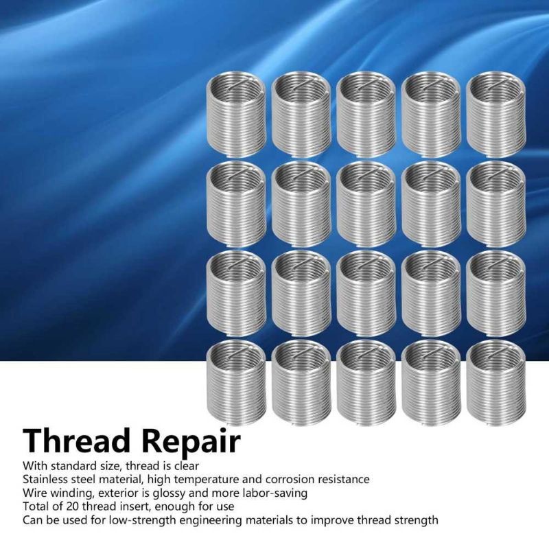 10Pcs Recoil M14x2  1.5D Recoil Helicoil Verbos Perbaikan Drat rusak baut 19