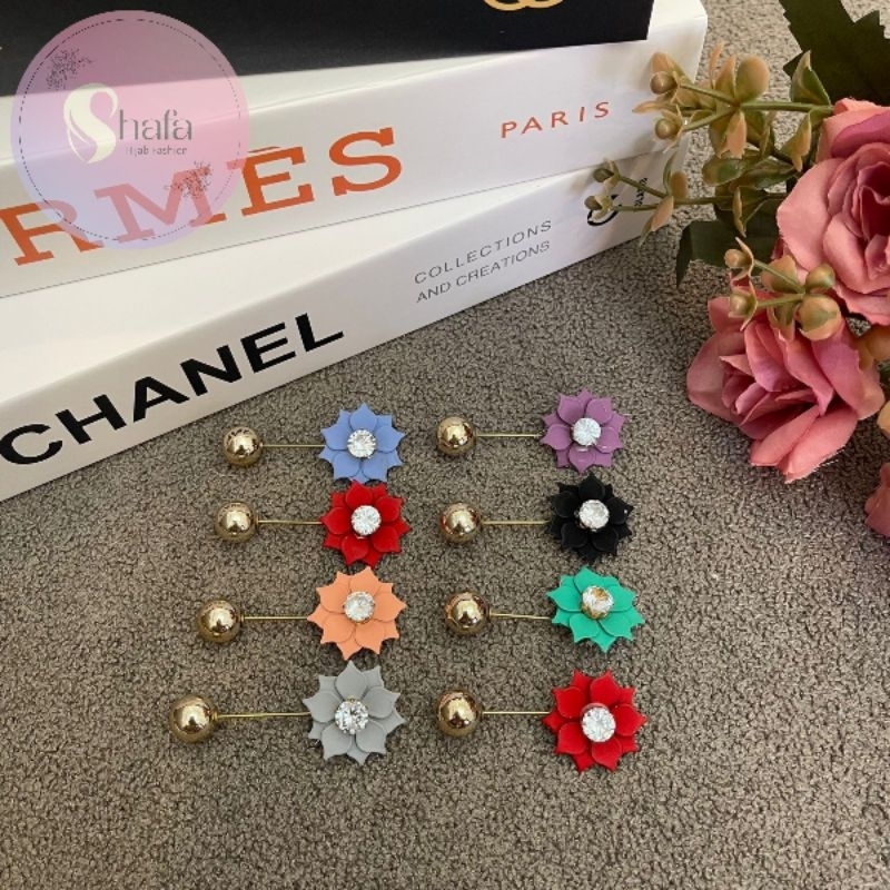 Tuspin Hijab Mutiara | Tuspin Bunga | Peniti Hijab Mutiara