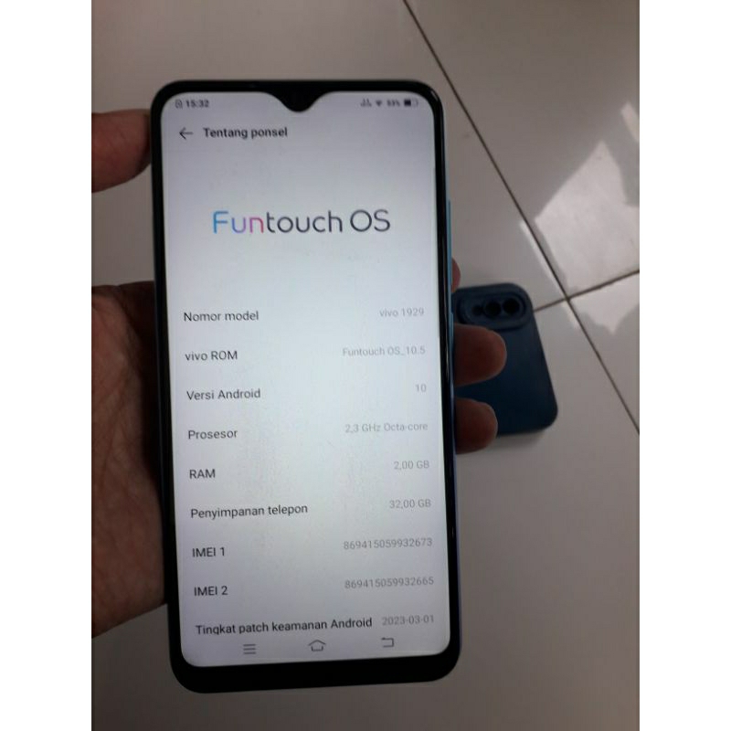 vivo Y1s 2/32 Aurora Blue Hp Only No minus perfect mulus ( Second )