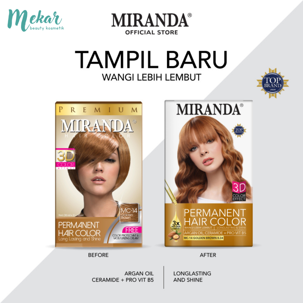MIRANDA Hair Color  Golden Brown MC-14 (30ML) | Semir Rambut | Pewarna Rambut Miranda | Cat Rambut