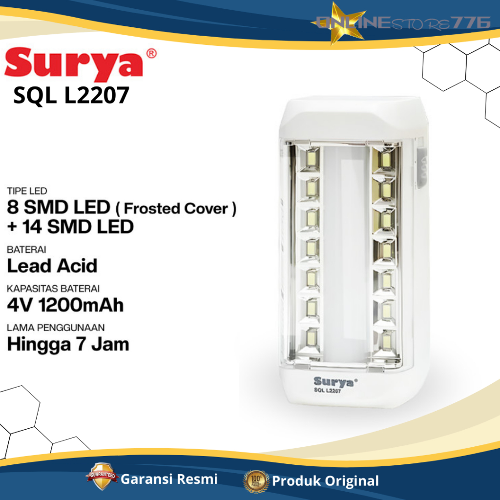 Lampu Emergency LED Surya SQL L 2207 Emergency Lamp Surya