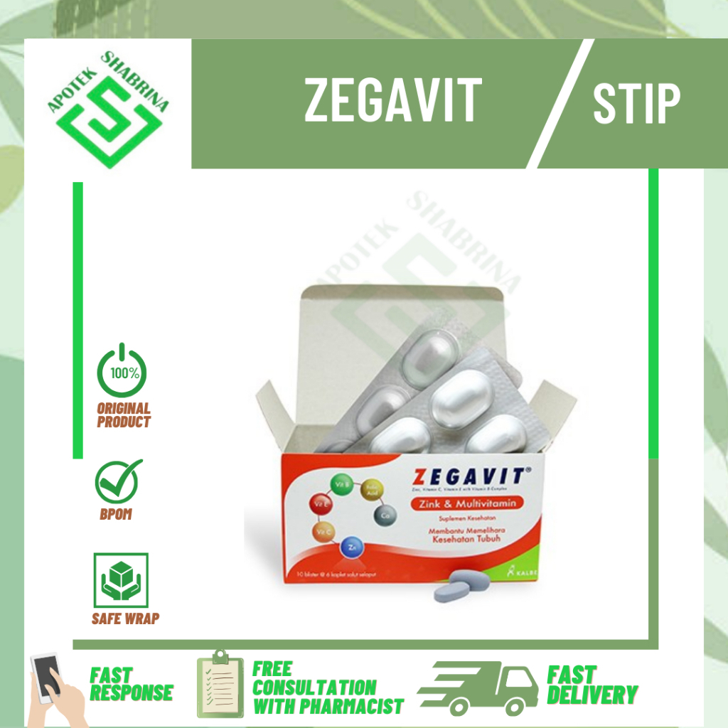 Zegavit 6 tab/strip / multivitamin/ vitamin daya tahan tubuh / vitamin lemas /