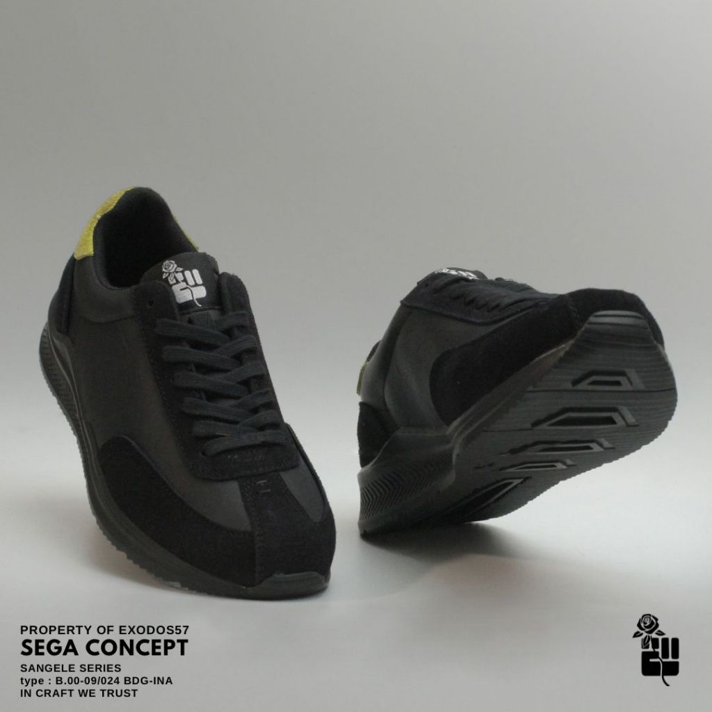 Sepatu Sneaker Sega Concept by Exodos57 | Sangele All Black Green Neon