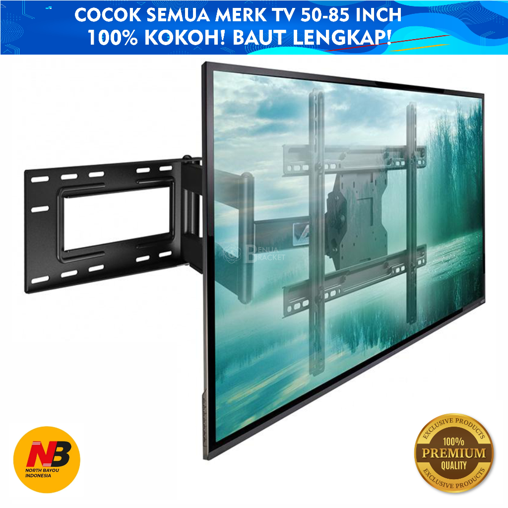 Bracket TV 55 50 60 65 70 75 80 85 Inch 6 Arah Breket TV Braket TV Gantungan TV Tembok BB1 NB SP2