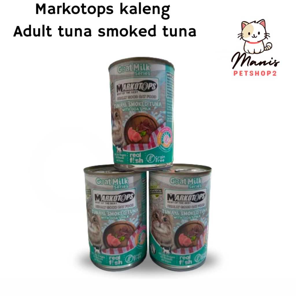 1dus 24pcs Markotops kaleng Adult tuna smoked tunaMakanan Basah Kaleng Markotops Kemasan 400gram gra