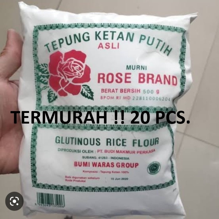 

Tepung ketan putih rose brand 500gr | Tepung ketan Rose Branda 500gram (20 PCS)