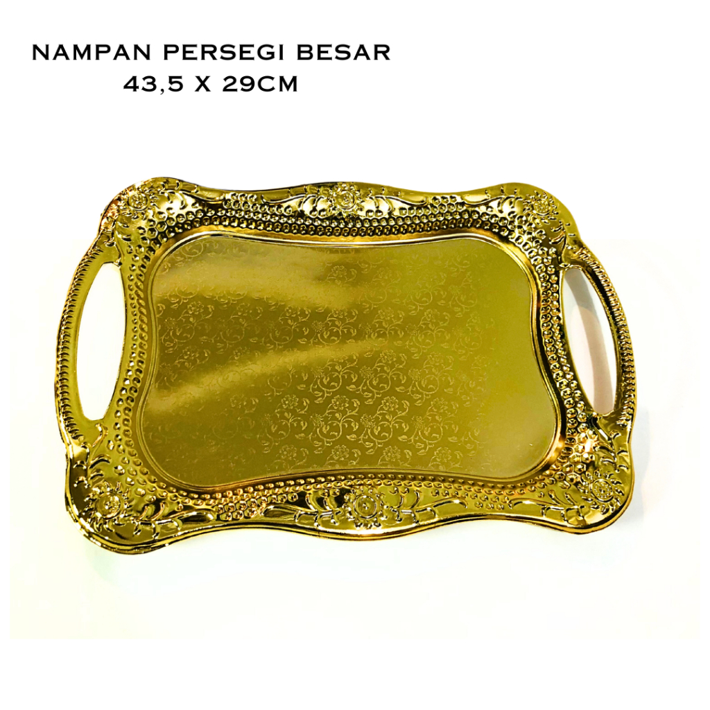 Nampan Arab Persegi Besar | Nampan Stainless | Baki Persegi Besar | Baki Arab