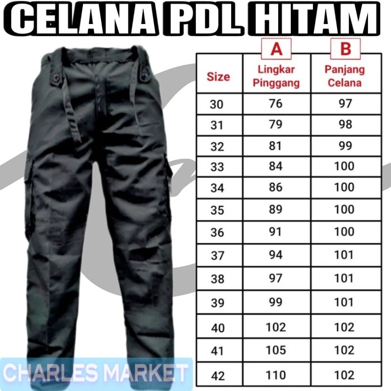 CELANA PDL HITAM PANJANG - CELANA PDL SATPAM HITAM - CELANA PRIA WANITA