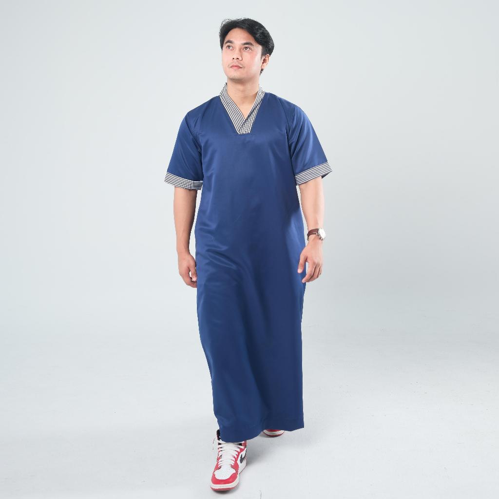 big promo jubah pria gamis slimfit pria lengan pendek jubba jubah pria muslim lengan pendek busana