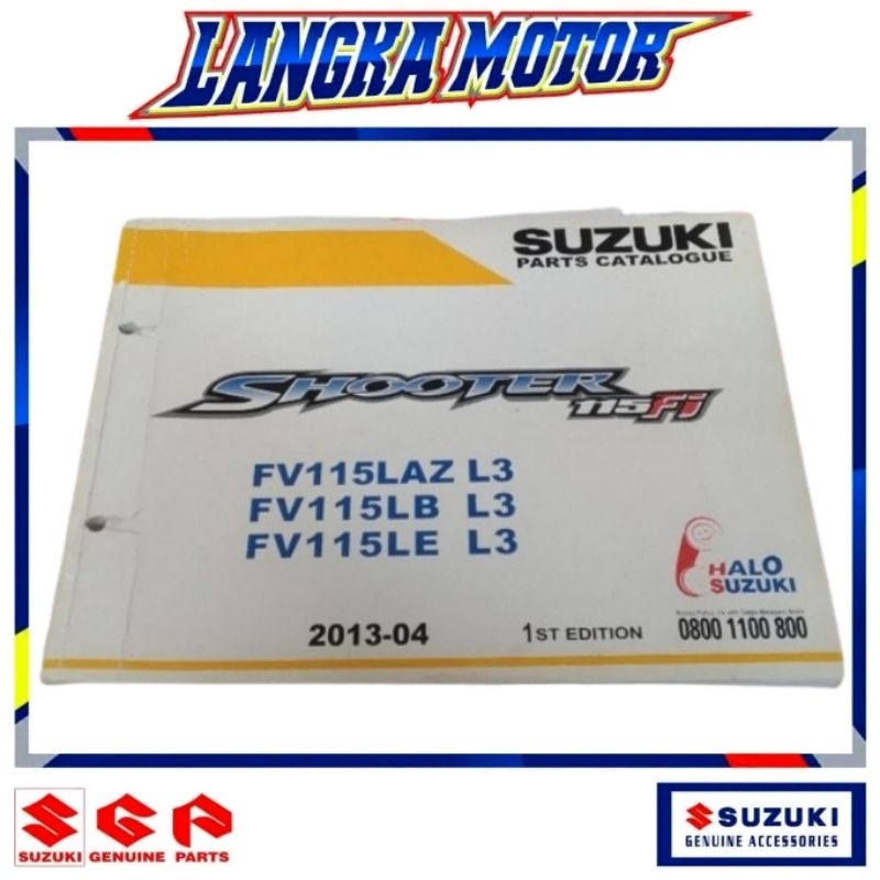 ORI SGP Buku Katalog parts Mesin Listrik Body Suzuki Shooter New Smash injeksi