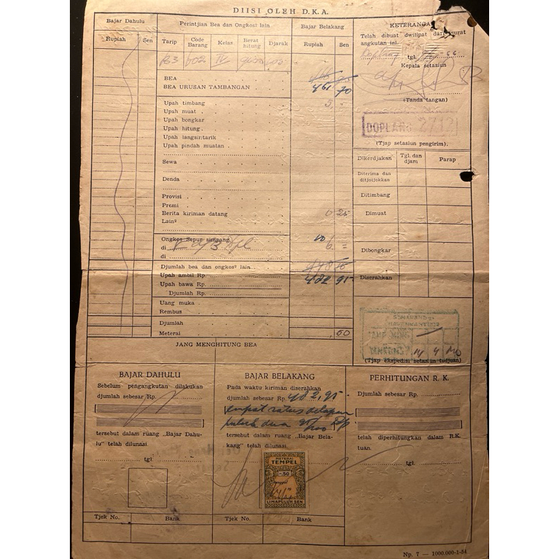 

Koleksi Surat Angkutan Kuno 1955