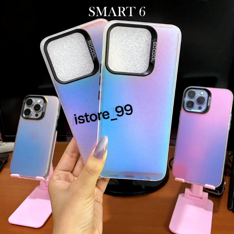 SLICON/CASE IMD SILVER AURORA INFINIX SMART 6 CASE IMD HOLOGRAM SILVER AURORA