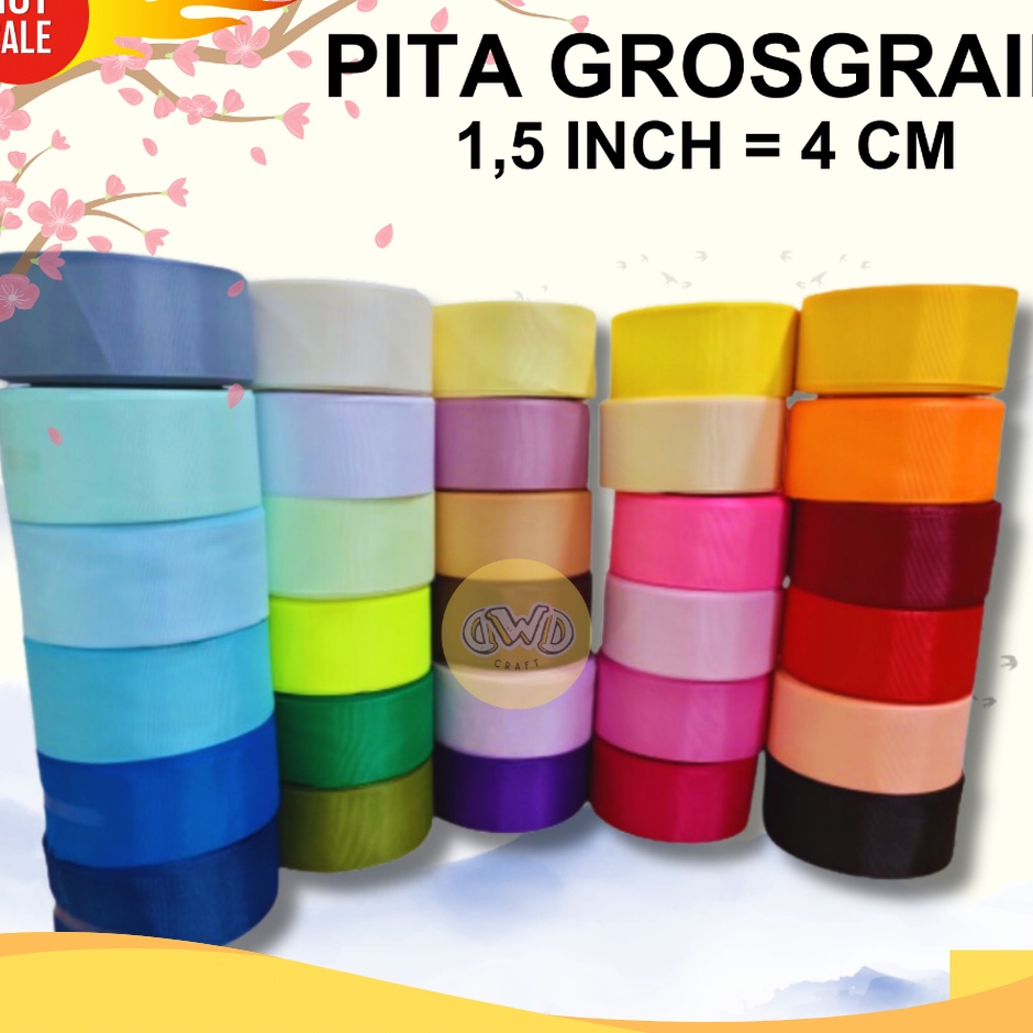 

SERENTAK Pita Grossgrain 15 inchi 4cm per Roll 18 meter