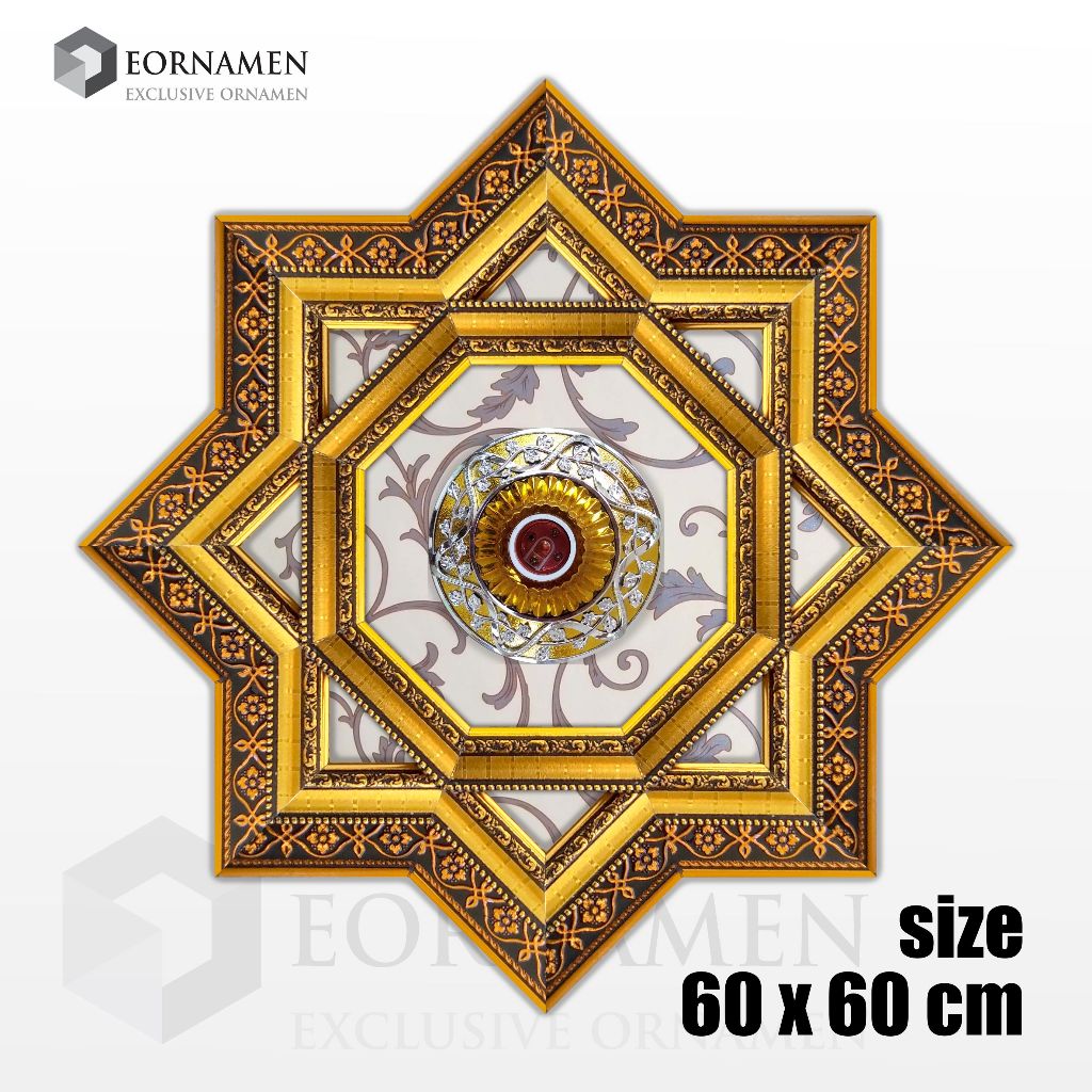 Lostnight_ Fitting Ornamen Lampu Plafon Pvc Ukuran 60 X 60 Cm Estetik