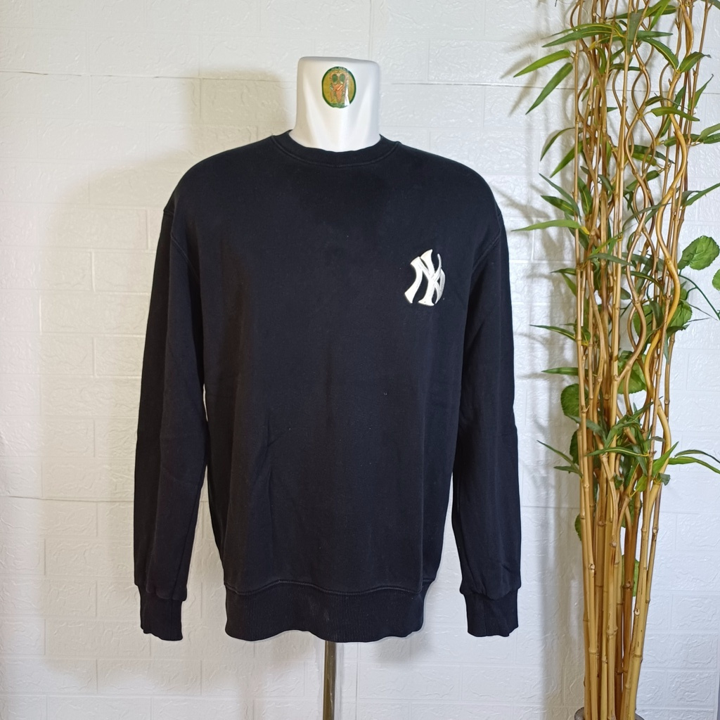 SWEATER CREWNECK MLB NEW YORK ORIGINAL, SIZE L (SECOND BRANDED) HITAM, CN0215