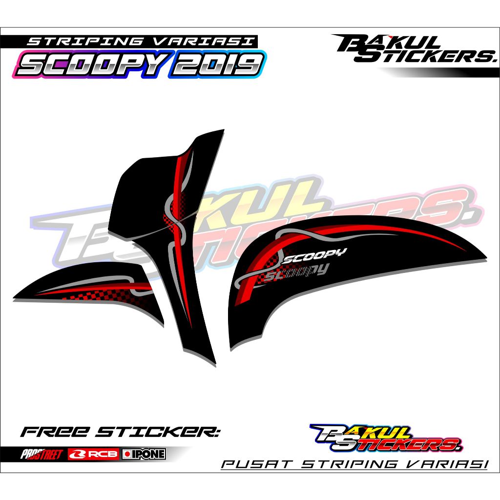 STRIPING VARIASI HONDA SCOOPY NEW 2019 SIMPLE DESAIN / STICKER VARIASI MOTOR SCOOPY NEW 2019