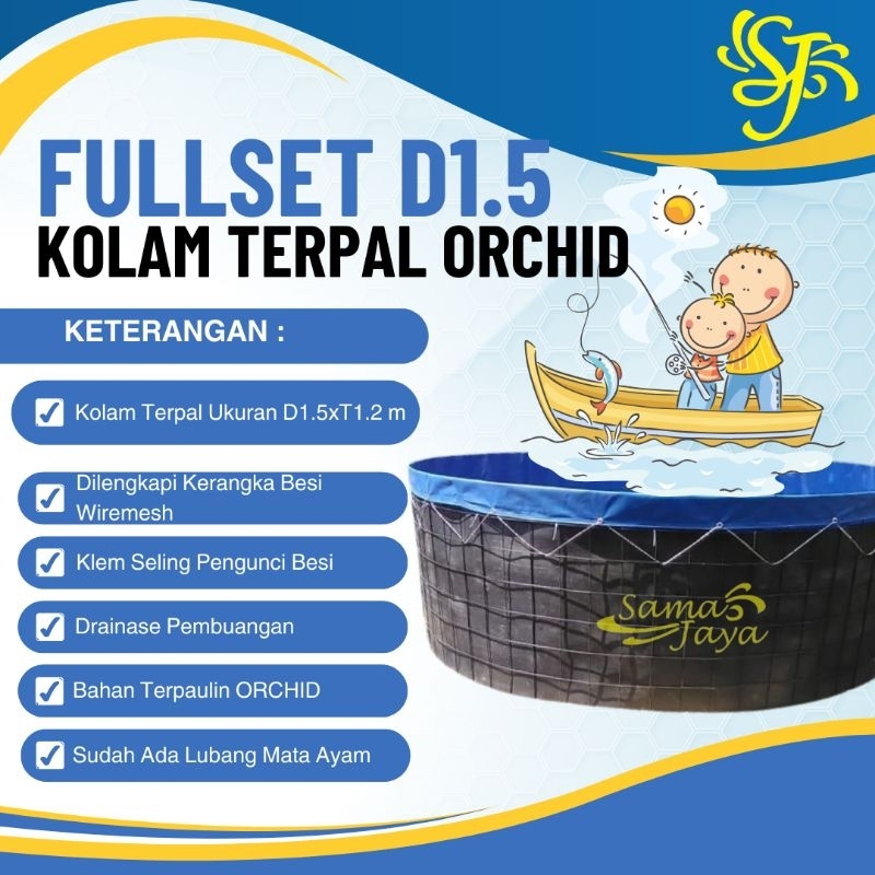 Kolam Terpal Bulat D1,5m dan Kerangka Besi - Kolam Ikan - Kolam Orchid