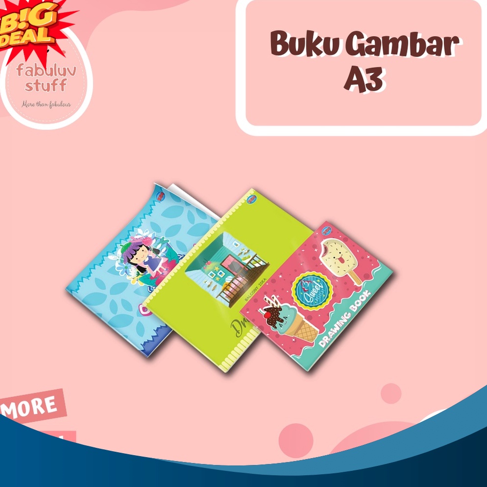 

UNIK ATK Buku Gambar A3 Drawing Book Buku Mewarnai Ukuran A3