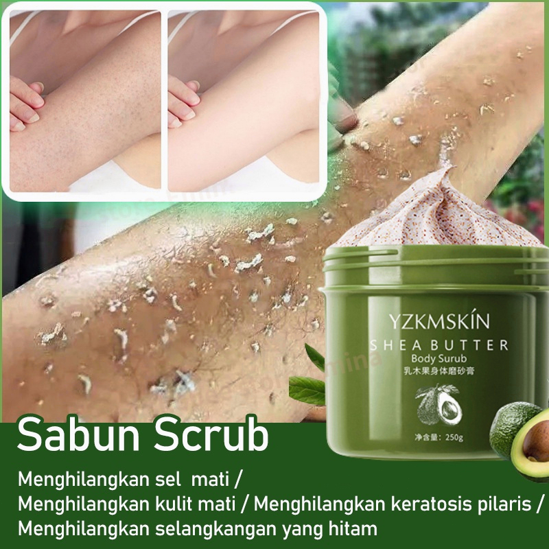 Body Scrub Cream Whitening Lulur Tubuh 250g Lulur pemutih Scrub badan 7 Days Quickly Remove Dead Ski