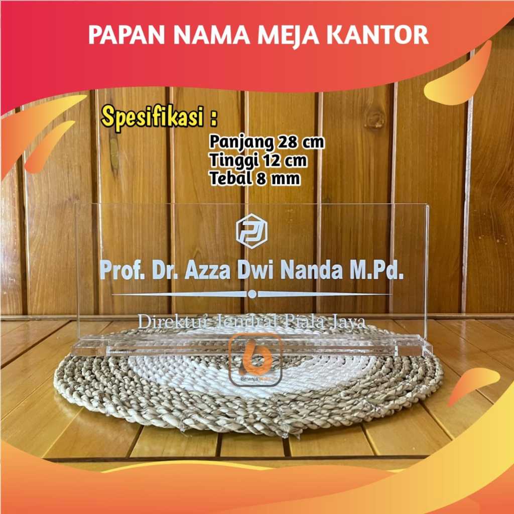 

[COD] PAPAN NAMA MEJA CUSTOM NAMA DAN JABATAN | PAPAN NAMA MEJA KANTOR AKRILIK BENING | PAPAN NAMA TEBAL 8MM MURAH