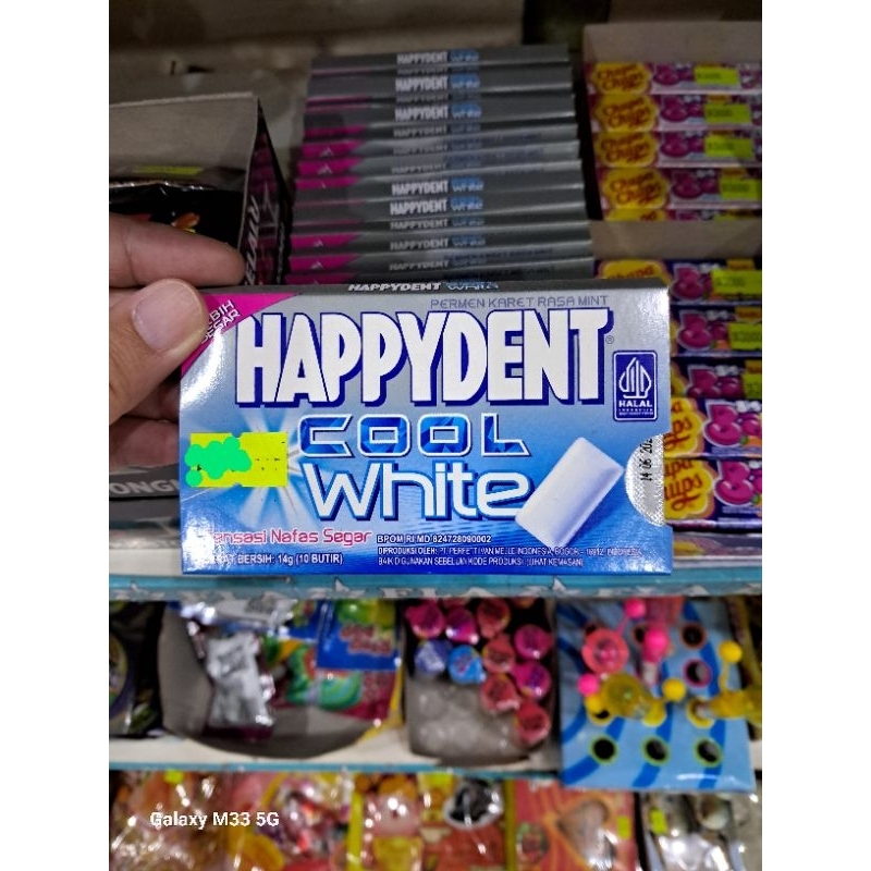 

Happydent Cool White 14 gram isi 10 butir