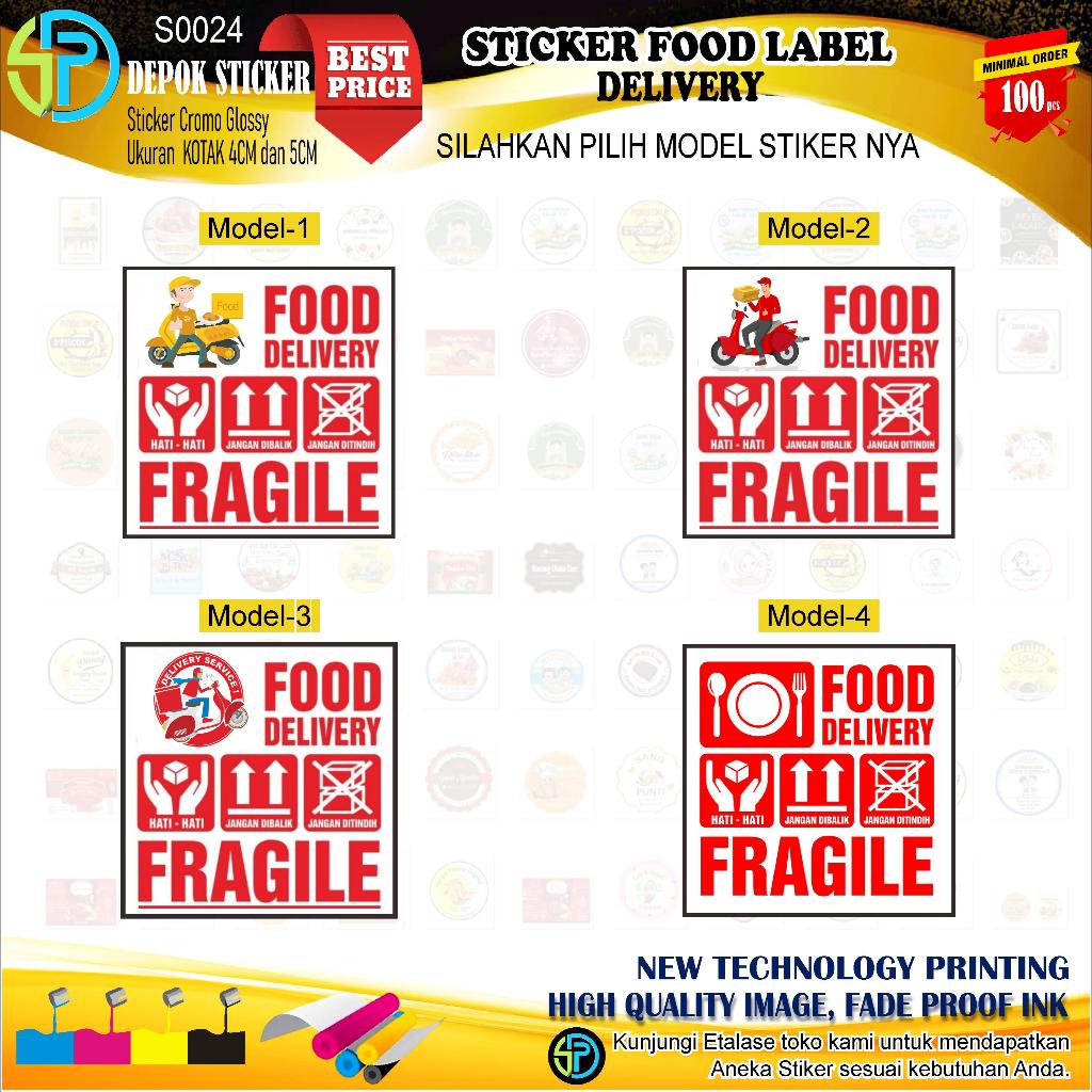 Stiker Food Delivery Fragile