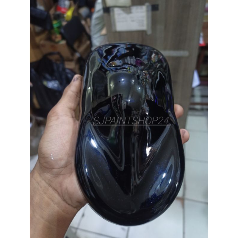 CAT PU CANDY BLACK XIRALLIC | hitam metalic biru | CAT OTOMOTIF MOBIL/MOTOR/VELK