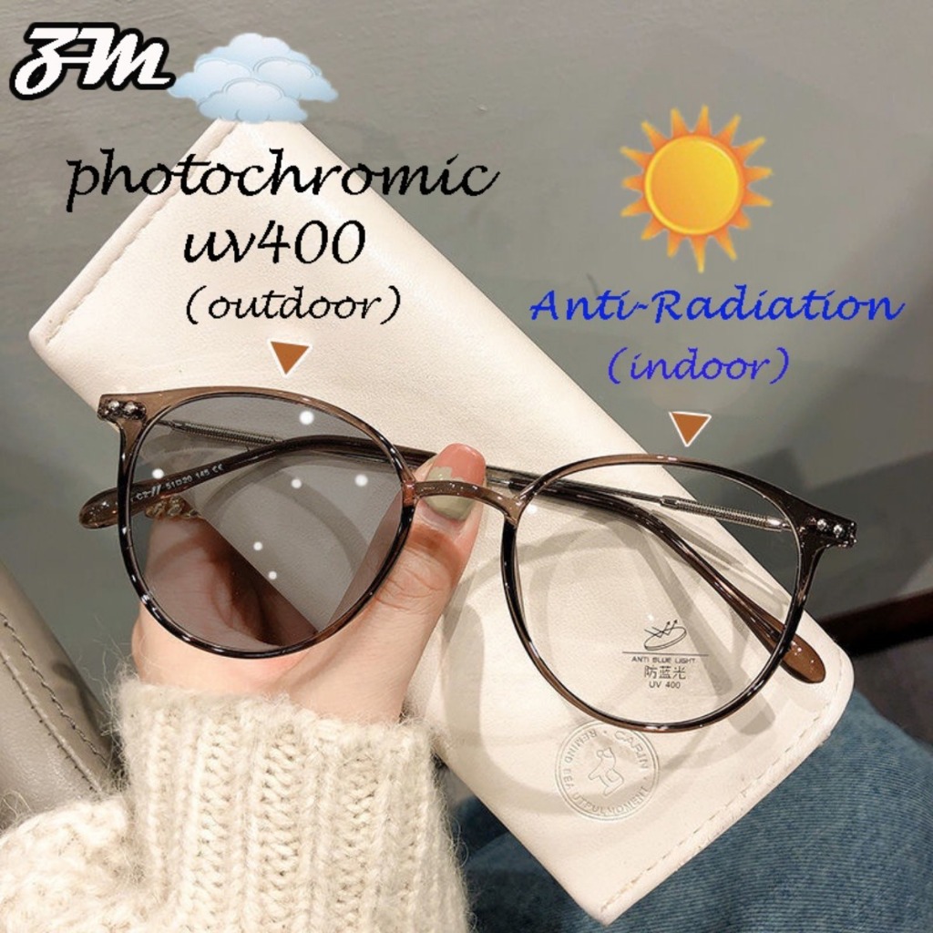 kacamata Photochromic Kacamata minus -0.25 -0.50 -0.75 -1.00 -1.25 -1.50 -1.75 Perlindungan UV wanit