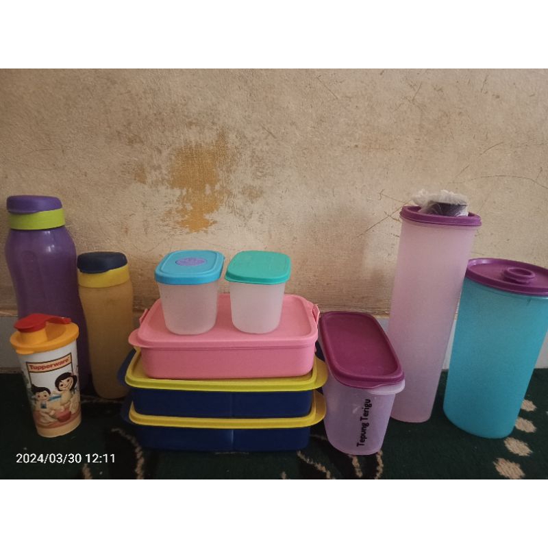 TUPPERWARE SECOND/MANTAN, botol, oval, tempat makan, botol minyak tupperware