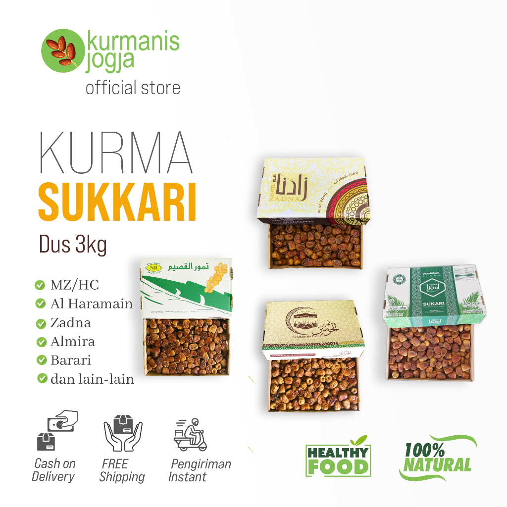 

Kurma Sukkari 1 dus 3kg karton sukari basah premium 100% asli