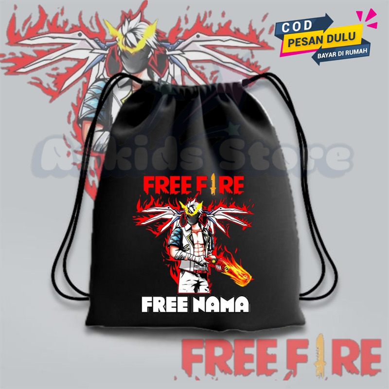Tas Serut Anak Skin Free Fire Tas FF Skin Sayap FREE NAMA